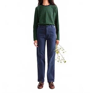 NEW KULE modern long sleeve tee in navy/green